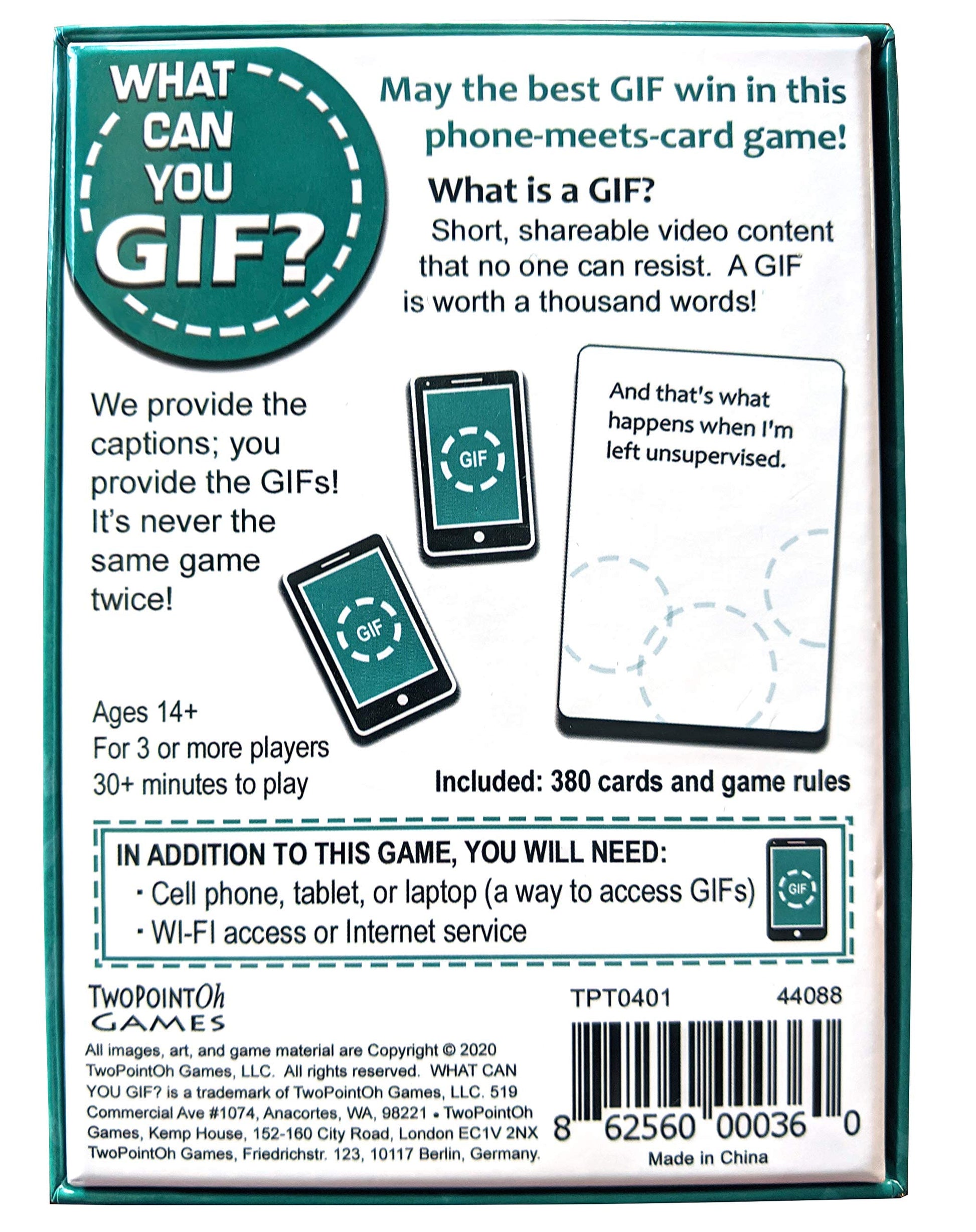 What Can You GIF? The Hilarious Funny Card Game For GIF Lovers - Games and Gift for Adults, Teens & Tweens - 3-12 Players by TwoPointOh Games