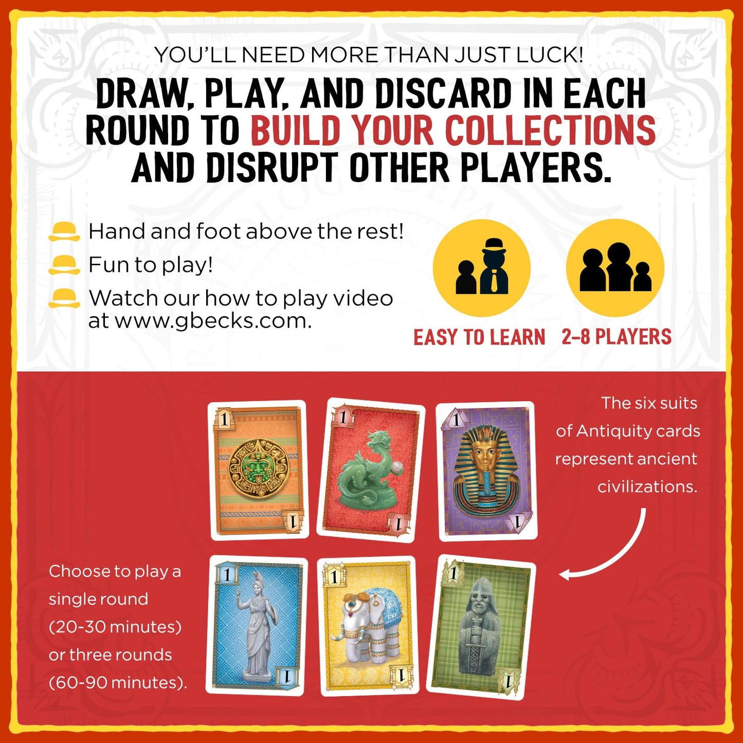 Grandpa Beck's Games Antiquity Quest | Set Collection Card Game from, The Creators of Cover Your Assets | 2-8 Players, Ages 10+. Canasta or Hand