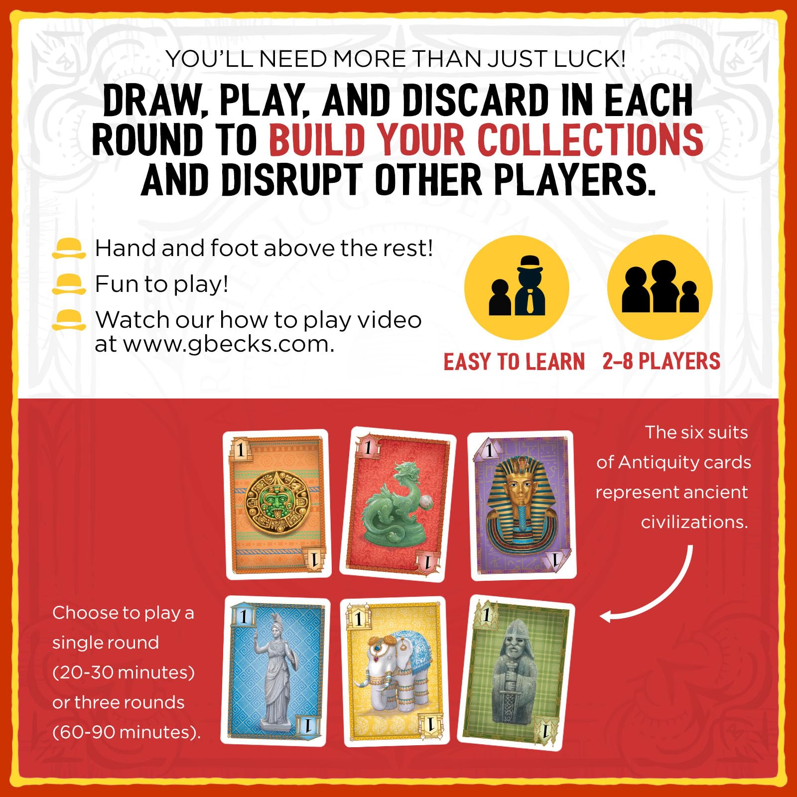 Grandpa Beck's Games Antiquity Quest | Set Collection Card Game from, The Creators of Cover Your Assets | 2-8 Players, Ages 10+. Canasta or Hand