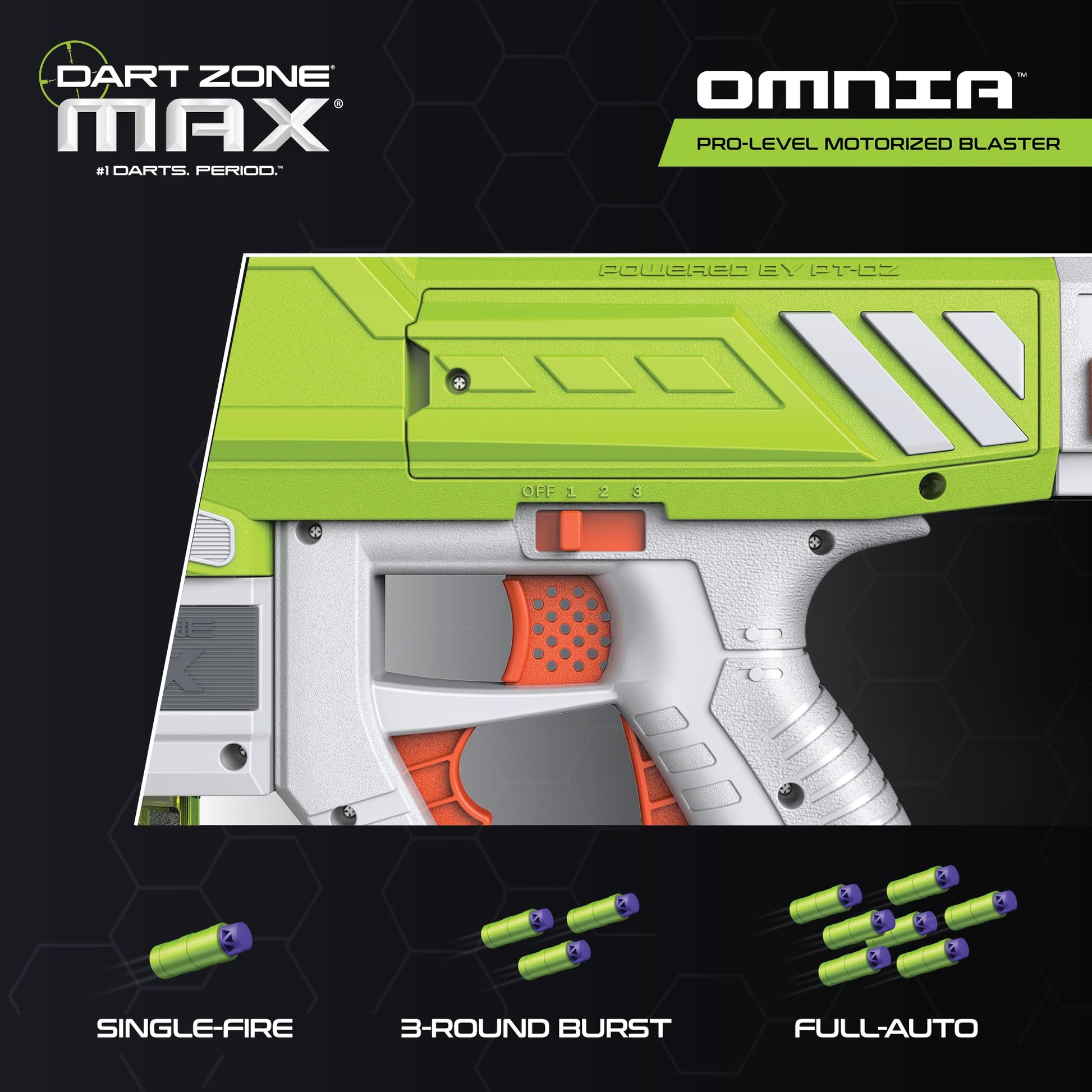 Dart Zone Max Omnia Pro Gen 3 Foam Dart Blaster-150 FPS Full Auto Foam Dart Blaster for Adults-Electric Foam Blaster-Elite Blaster for Ages 14+