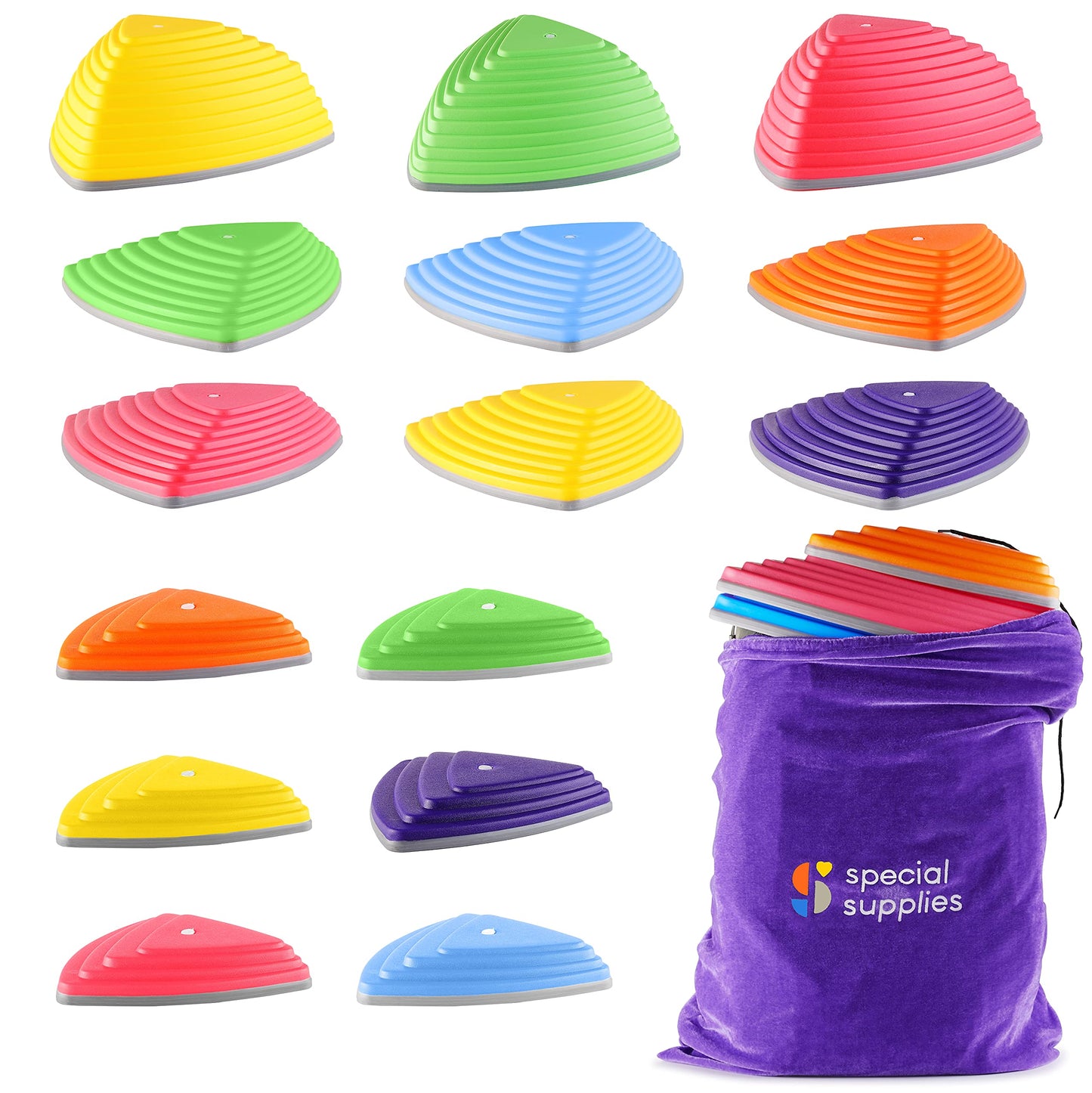 Special Supplies Stepping Stones for Kids Indoor and Outdoor Balance Blocks Promote Coordination, Balance, Strength Child Safe Rubber, Non-Slip Edging