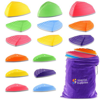 Special Supplies Stepping Stones for Kids Indoor and Outdoor Balance Blocks Promote Coordination, Balance, Strength Child Safe Rubber, Non-Slip Edging