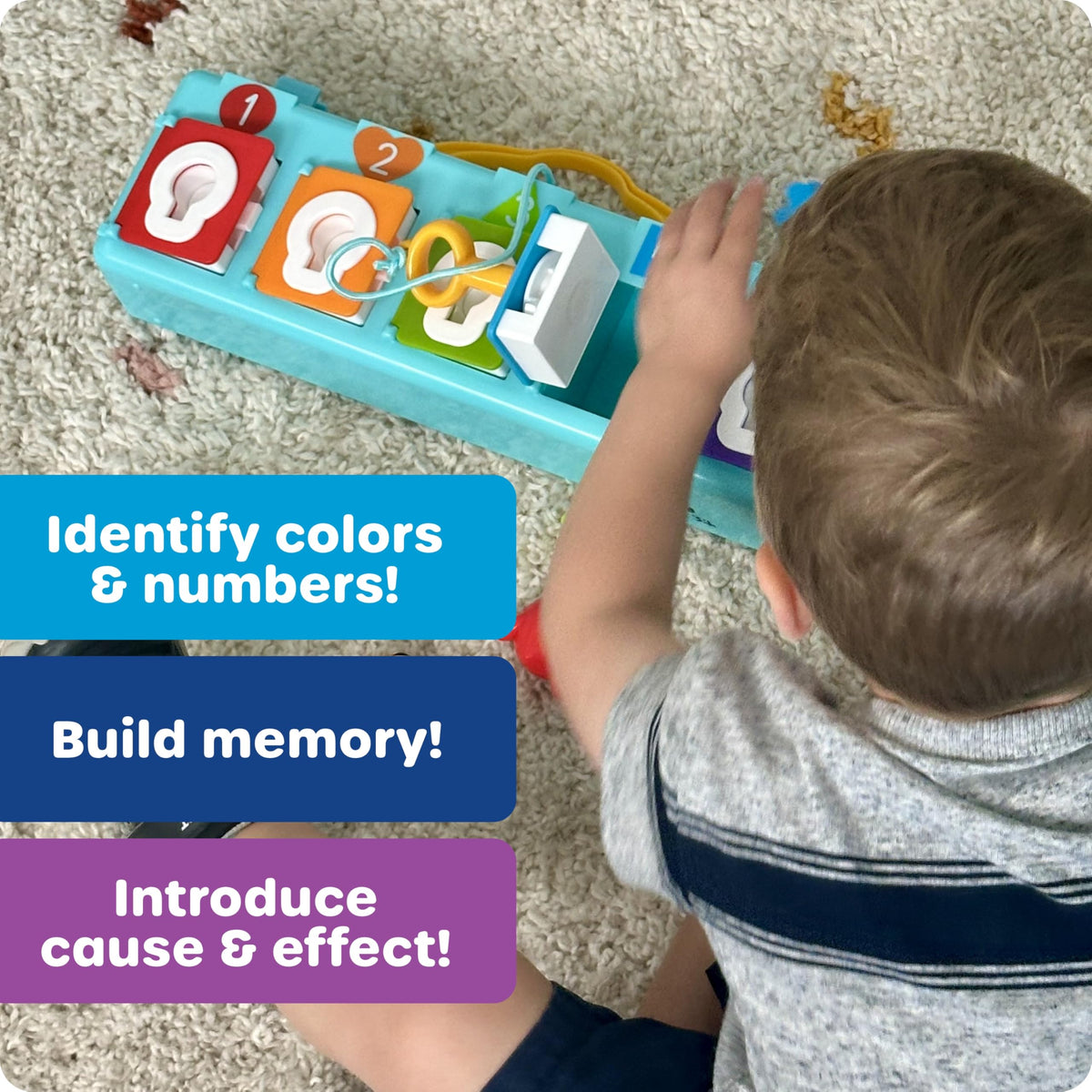 Learning Resources Lock & Key Clubhouse, Counting and Fine Motor Games, Combination Lock Toy , Montessori Activity Center For Kids, Preschool Learning