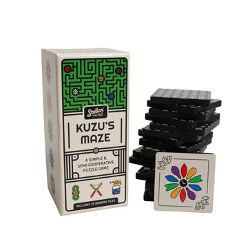 Stellar Factory: Kuzu's Maze Puzzle Game | Semi-Cooperative | 1+ Players, Ages 8+ | Play Anywhere | Wood Tiles