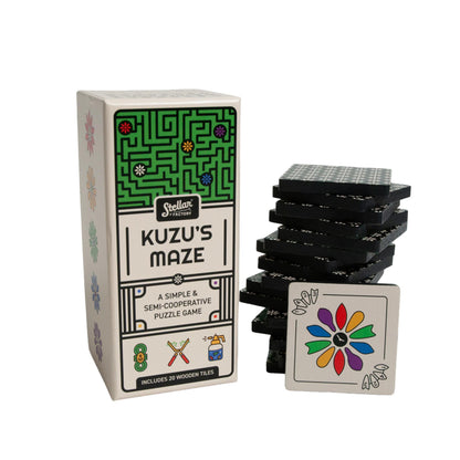 Stellar Factory: Kuzu's Maze Puzzle Game | Semi-Cooperative | 1+ Players, Ages 8+ | Play Anywhere | Wood Tiles