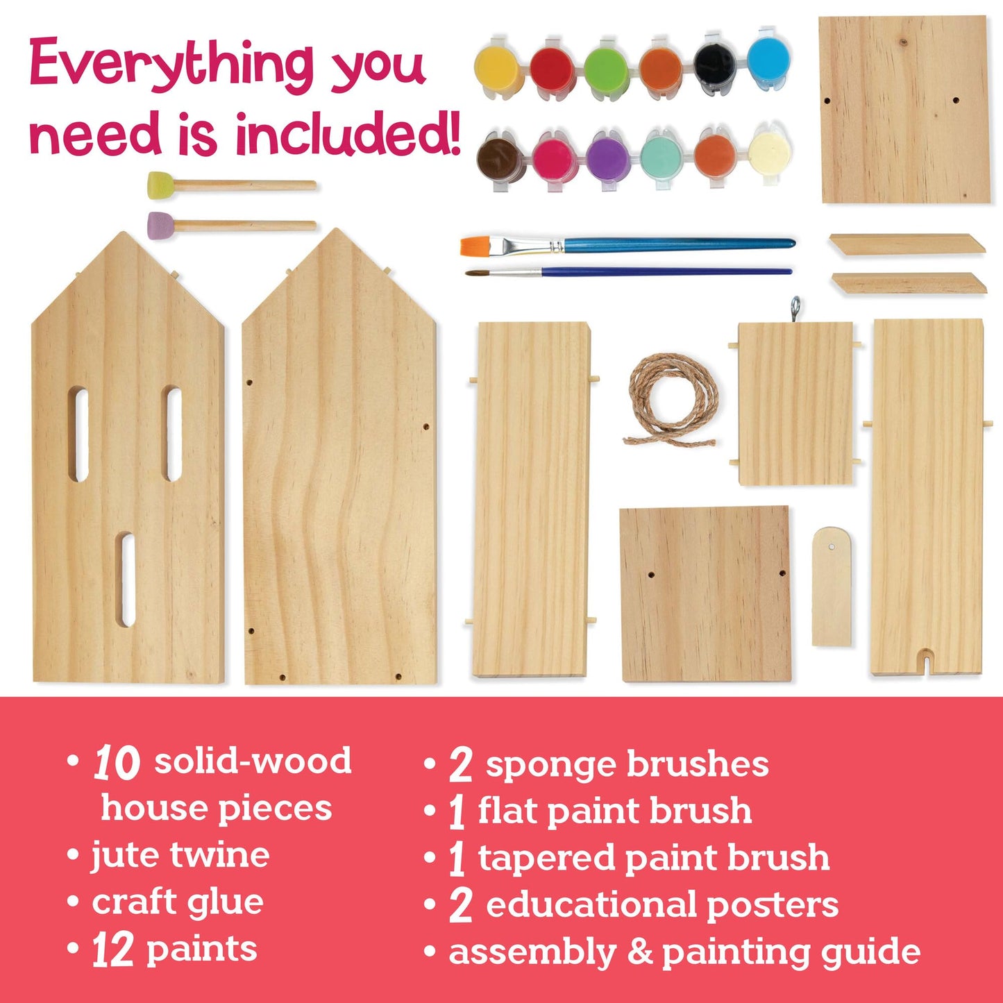 MindWare Make Your Own Butterfly House Kit - Butterfly Craft Kit for Kids Age 5 and Up