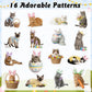 5wsech Cute Realistic Cat Roll Stickers - 1000 Colorful Eggs Rabbit Ears Holiday Dress Up Realistic Cat Vinyl Decals for Kids, Funny Kitten Stickers
