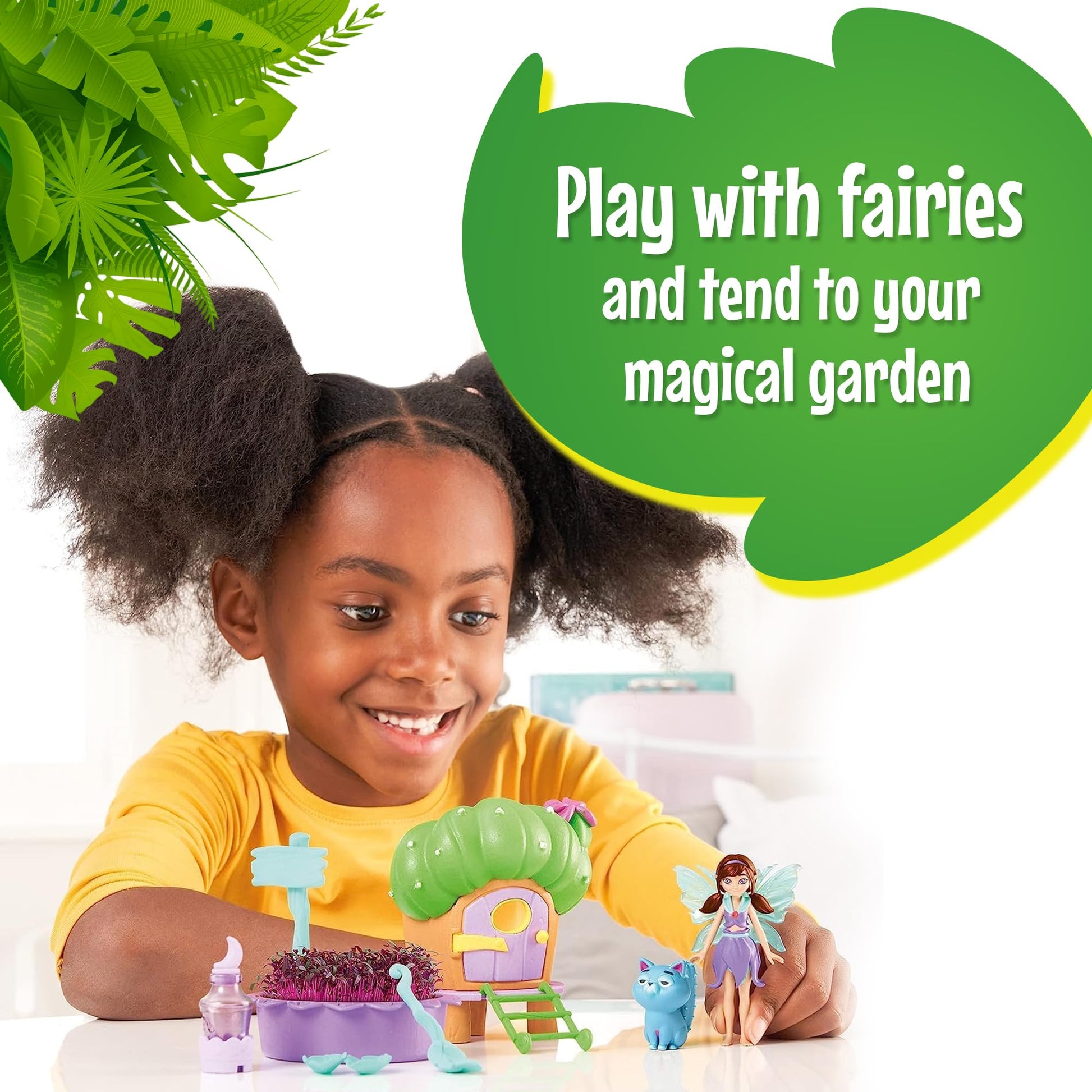 My Fairy Garden Nettles’ Nook Mini Terrarium- Tiny Garden with Shadow Fairy & Cat Doll - Grow Your Own Mini Garden Kit - Educational Playset