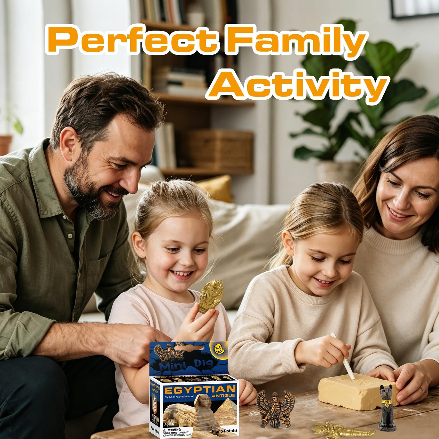 Egyptian Mummy Dig Kit - Ancient Egypt Excavation Set for Kids, STEM Science Educational Toys, 6 Collectible Styles, Archaeology Gifts for Boys Age