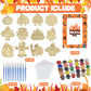 SYUCVQI 12 Pack Fall Thanksgiving Wooden Painting Craft Kits for Thanksgiving Party DIY Coloring Wooden Turkey Scarecrow Pumpkin Harvesting Art