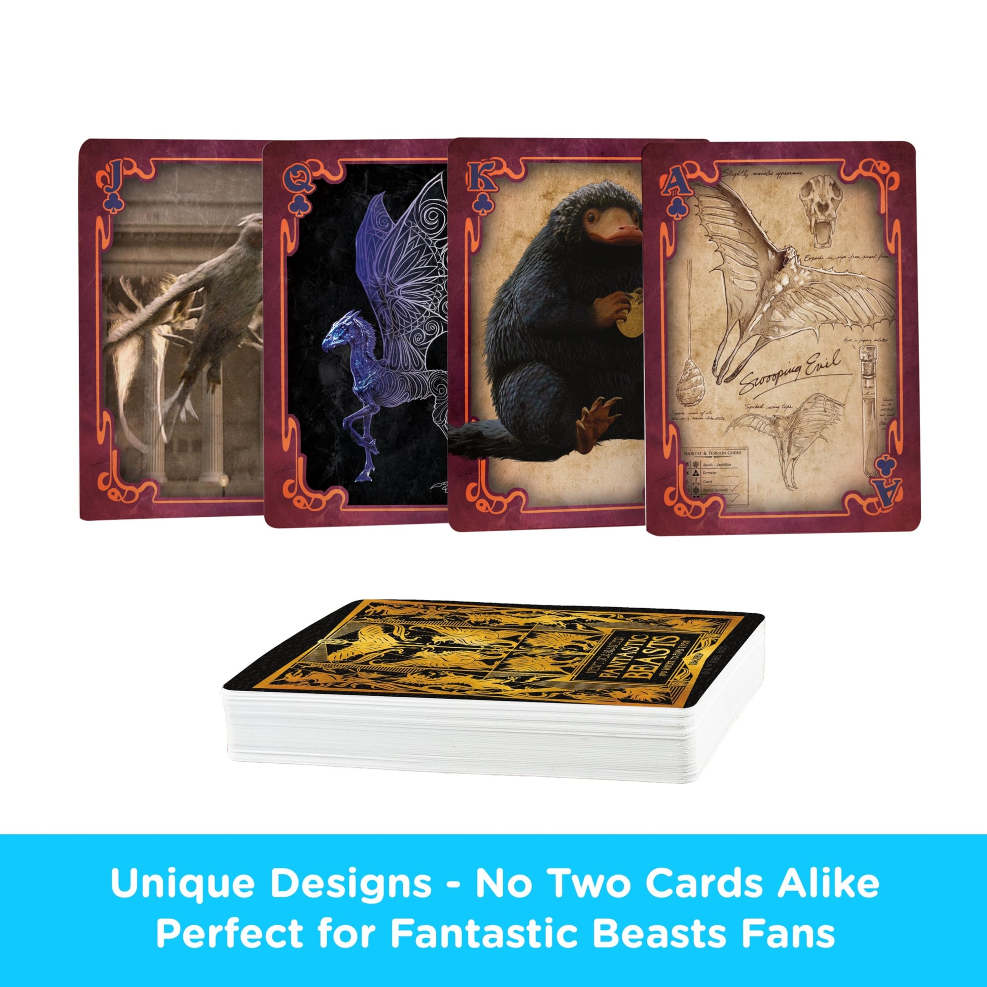 AQUARIUS Fantastic Beasts Playing Cards - Fantastic Beasts Themed Deck of Cards for Your Favorite Card Games - Officially Licensed Fantastic Beasts