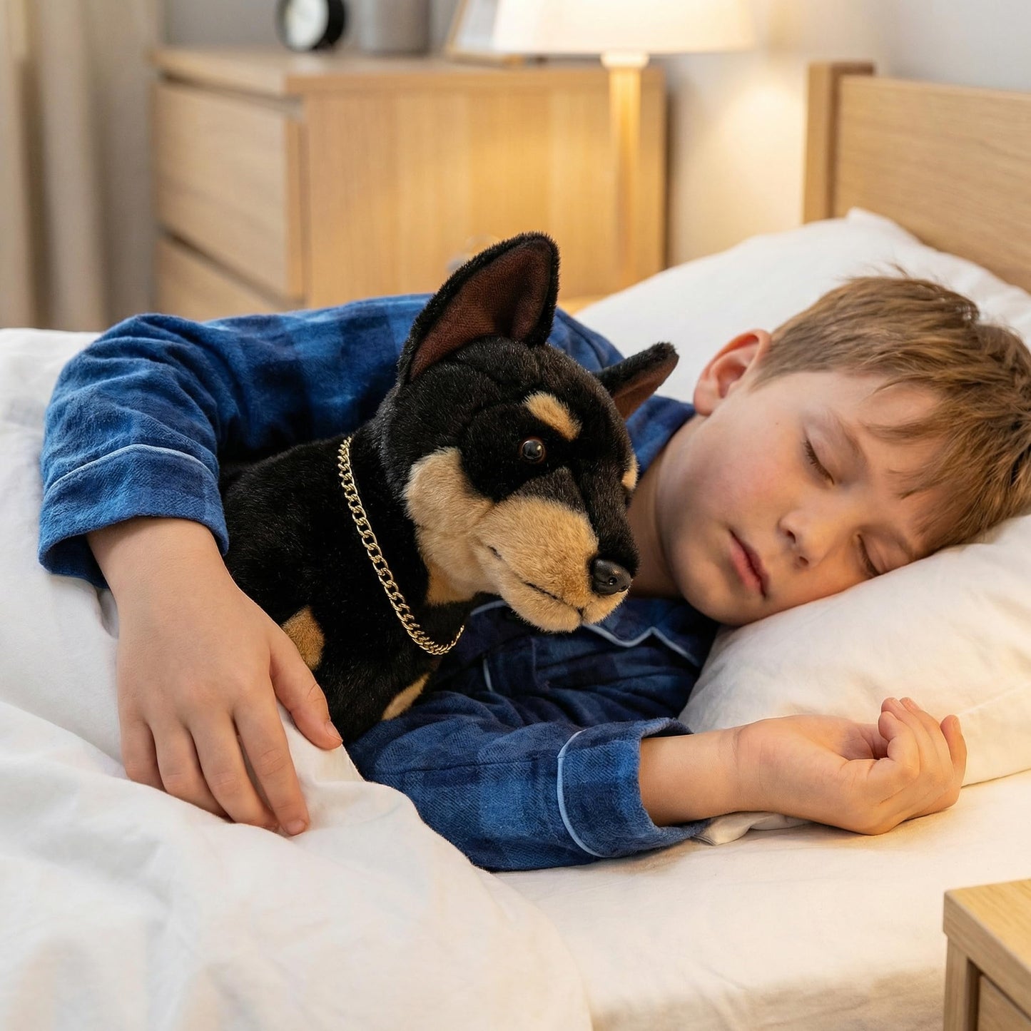 Double Bread Realistic Doberman Dog Plush Toy - Simulation 12" Standing Doberman Noble Pet Dog Stuffed Animal Puppy Model Toy, Unique Plush Gift