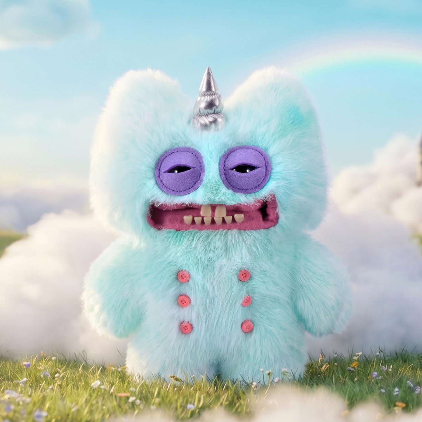 Fuggler Fugglercorns 9 Inch Plush Collectible Toy (Stinkface) by ZURU Featuring Funny Ugly Monster Unicorn Designs with Glitter Details, Human?Like