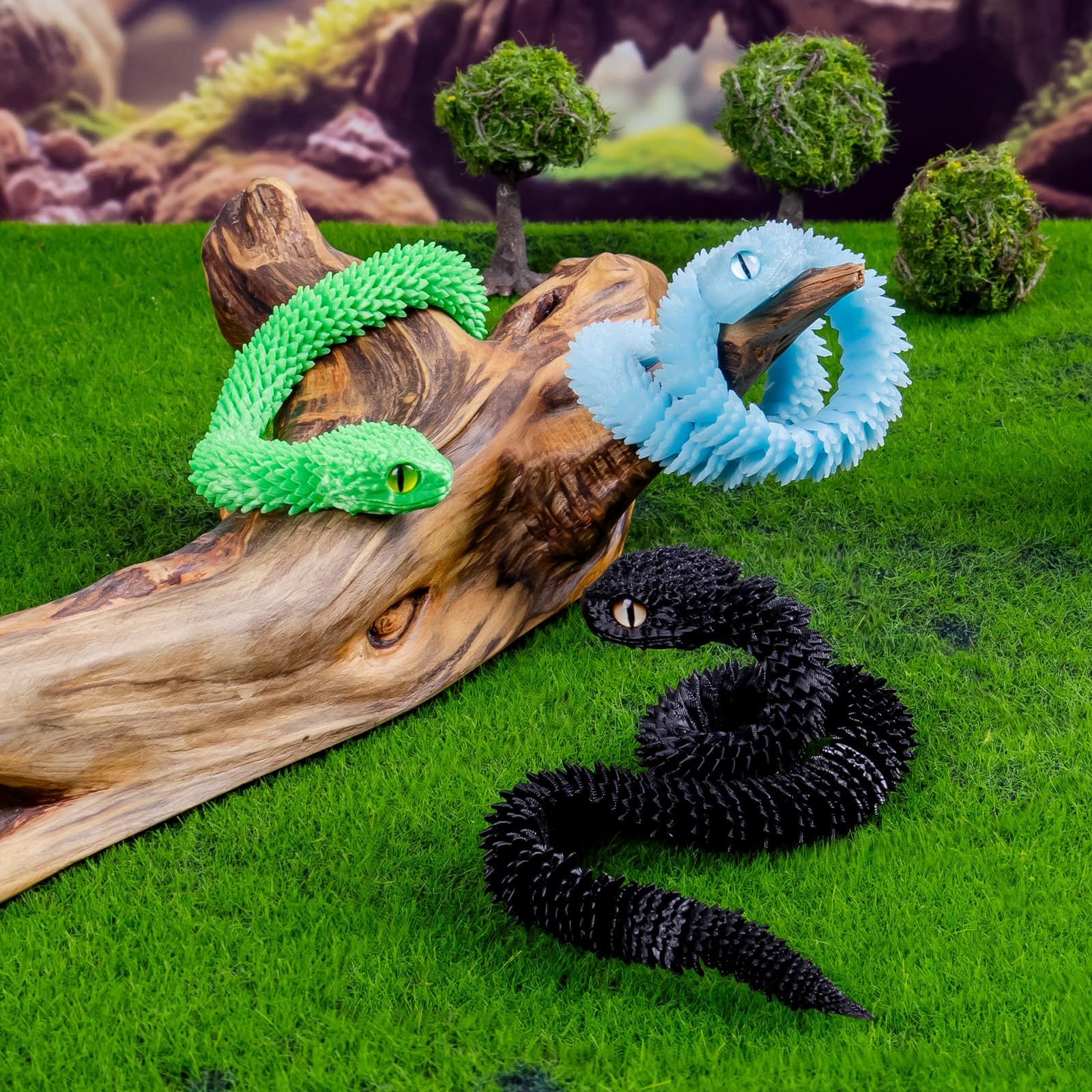 Nerfcareani 5Pcs 12in Printed Snake Toys, Flexible 3D Printed Animal, Fidget ADHD Snake Toys, Home Decor Christmas Fidget Toys Gifts Easter