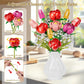 GoStock Flower Bouquet Building Set, Rose Home Plant Decor, Artificial Flowers Botanical Collection Block Toy for Valentine Birthday Gifts Adults