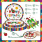 ZQMONTIA 168Pcs Caterpillar 1st Birthday Party Supplies Green Insect Plates Napkins Disposable Tableware Set Hungry Bug Party Decoration for Kids