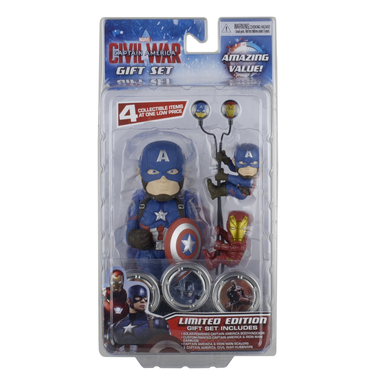NECA Marvel Captain America Civil War - Limited Edition Gift Set (Scalers, HUBSNAPS, Body Knocker, Earbuds)