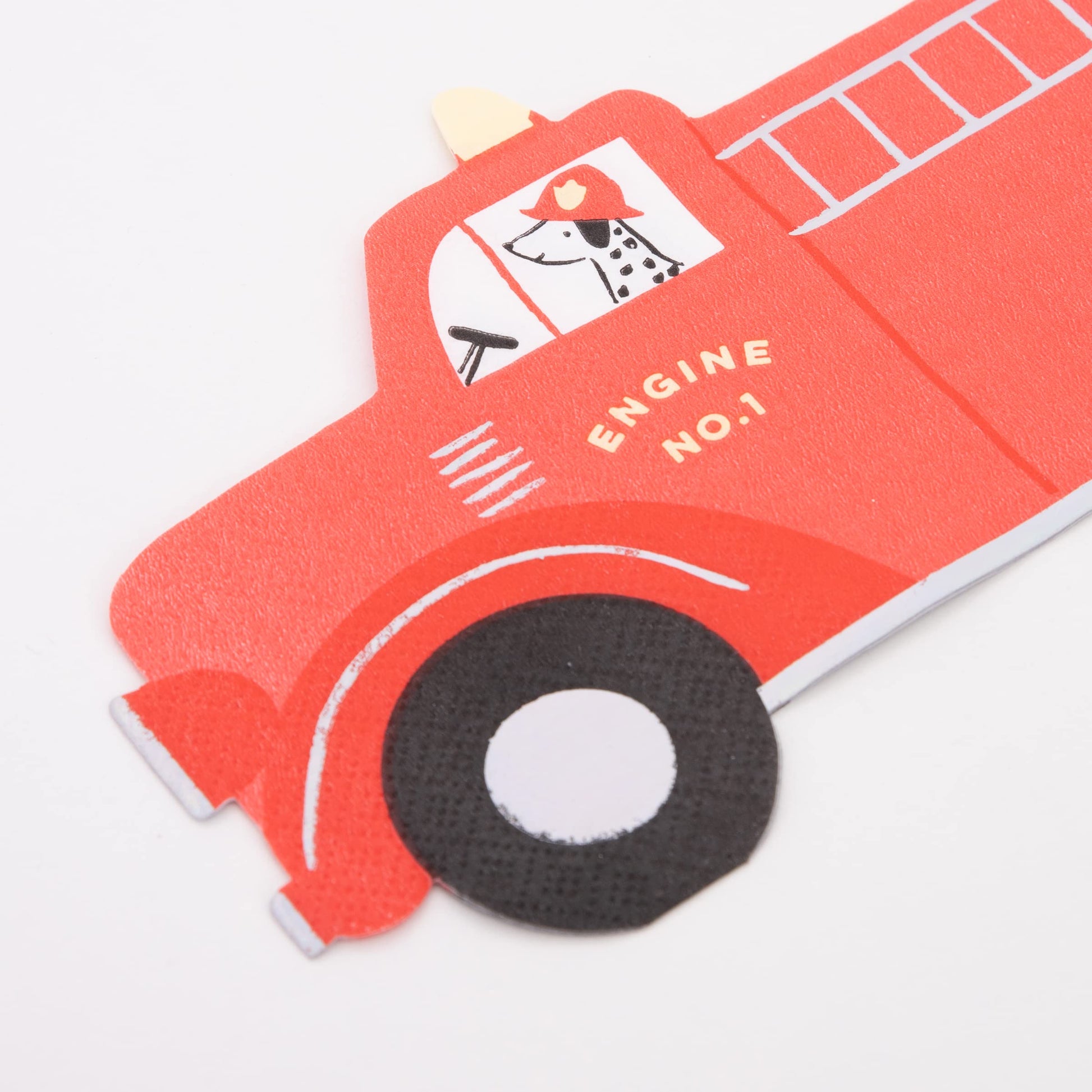 Meri Meri Fire Truck Napkins (Pack of 16), Thick & Absorbent 3-Ply Paper Napkins, Disposable