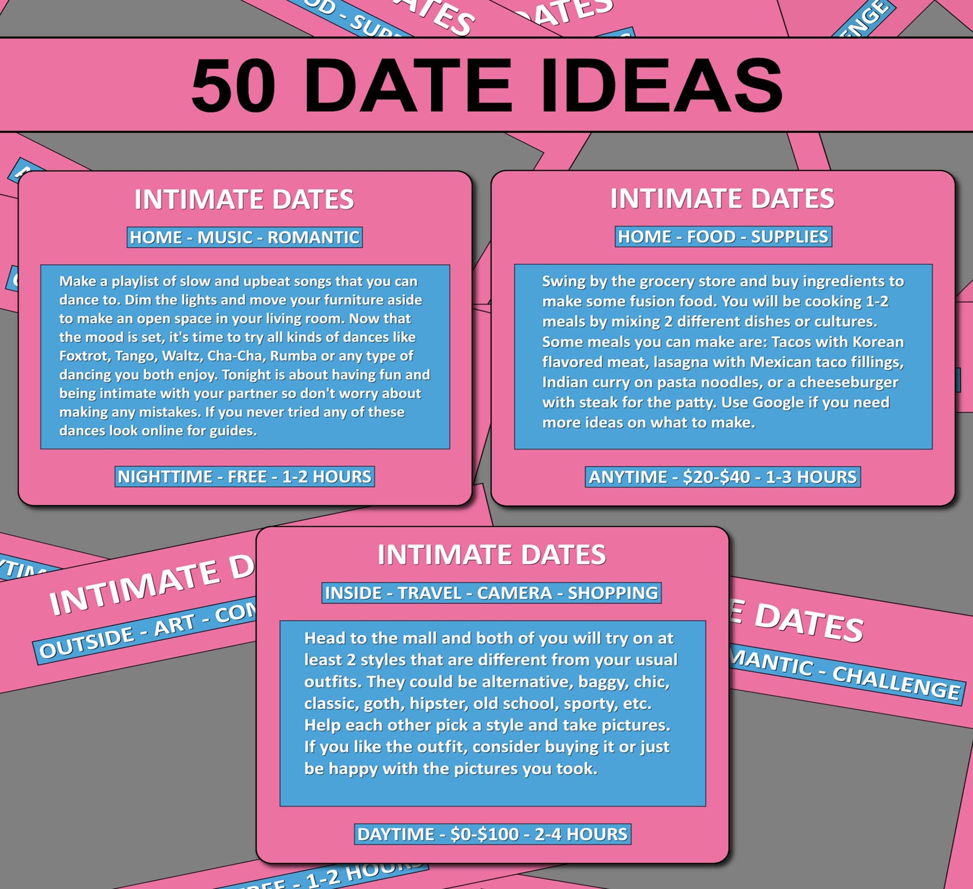 Intimate Dates - 100 Scratch Off Cards - Date Night Ideas for Couples. A Couples Gift That Brings Fun Activities to a Relationship for Boyfriend or