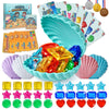 PARGAGAM Diving Pool Toys for Kids 80PCS, Bulk Underwater Gems, Seashells and Treasure Game Set with Storage Bag, Swimming Toys for Pool Party Summer