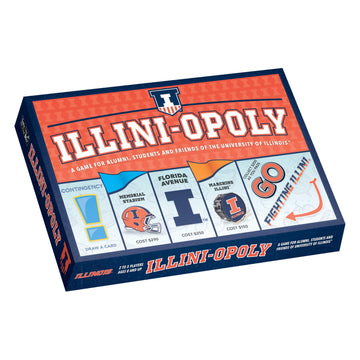 Late for the Sky University of Illinois Illini Board Game - Campus Property Trading Opoly-Style Family Game for 2-6 Players, Alumni, Students and Fans