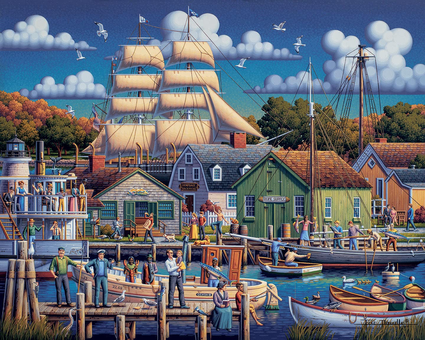 Dowdle Jigsaw Puzzle - Mystic Seaport - 500 Piece