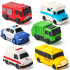 JOYIN 6 Pcs Car Bath Toys, Sealed & No-Hole & Mold Free Bathtub Toys for Kids, Non-Toxic & Soft Water Vehicles Toys, Squeezable & Float on Water, Bath