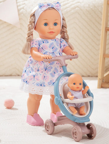 Mother Love 16 Inch Walking Dolls with Stroller & Sister