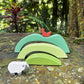 Tender Leaf Toys - Green Hills View - Wooden Stacking, Building Toy Stacker, Blocks - Open-Ended Toy Set with Green Hills View for Inspires Creative