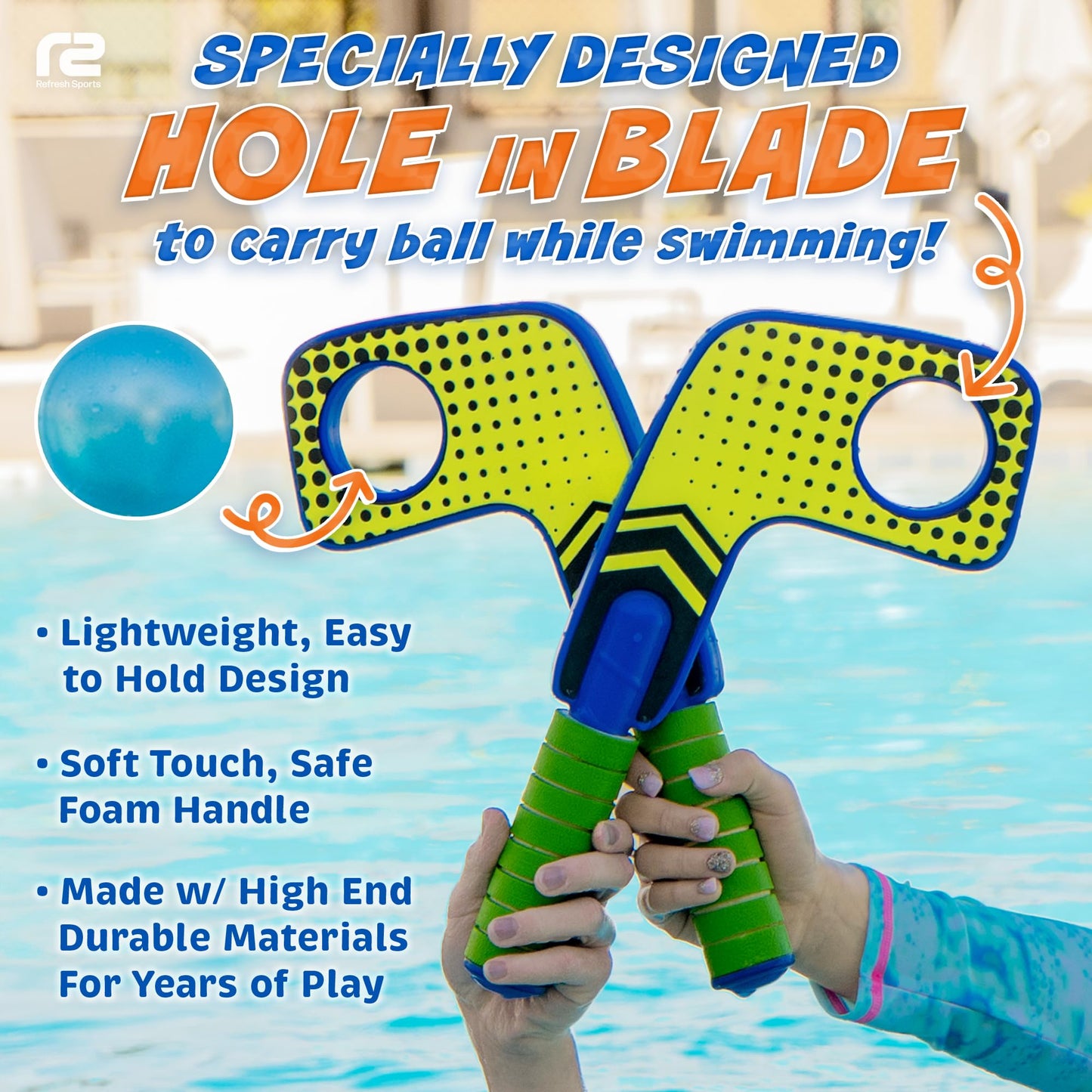 Aqua Hockey Sticks Pool Games - Pool Toys for Kids & Hockey Gifts for Boys - Water Toys Knee Sticks Set Beach Games - Pool Gifts for Boys & Girls