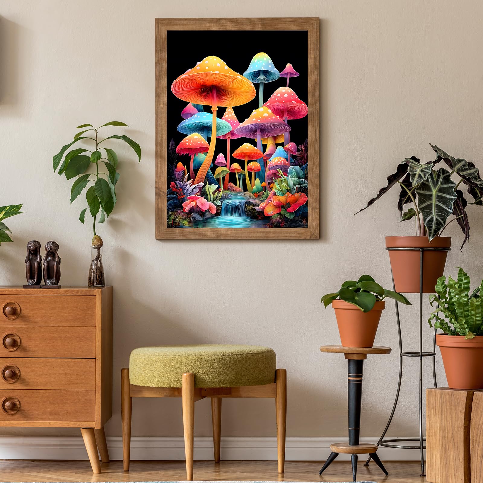 Puzzles for Adults 500 Pieces, Mushroom Jigsaw Puzzles - Colorful Mushrooms, Impossible Glow in the Dark Puzzle for Seniors Family, 20.47 x 14.96