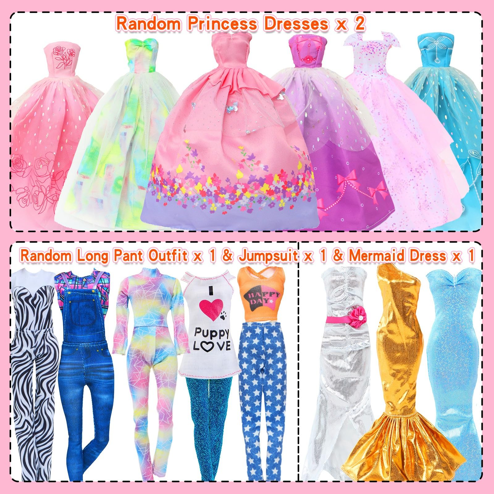 127pcs Doll Clothes Accessories and Closet for 11.5 inch Girl Doll,Dollhouse Wardrobe Storage Fashion Dress Gowns Outfits Swimsuits Tops Bottoms Shoe