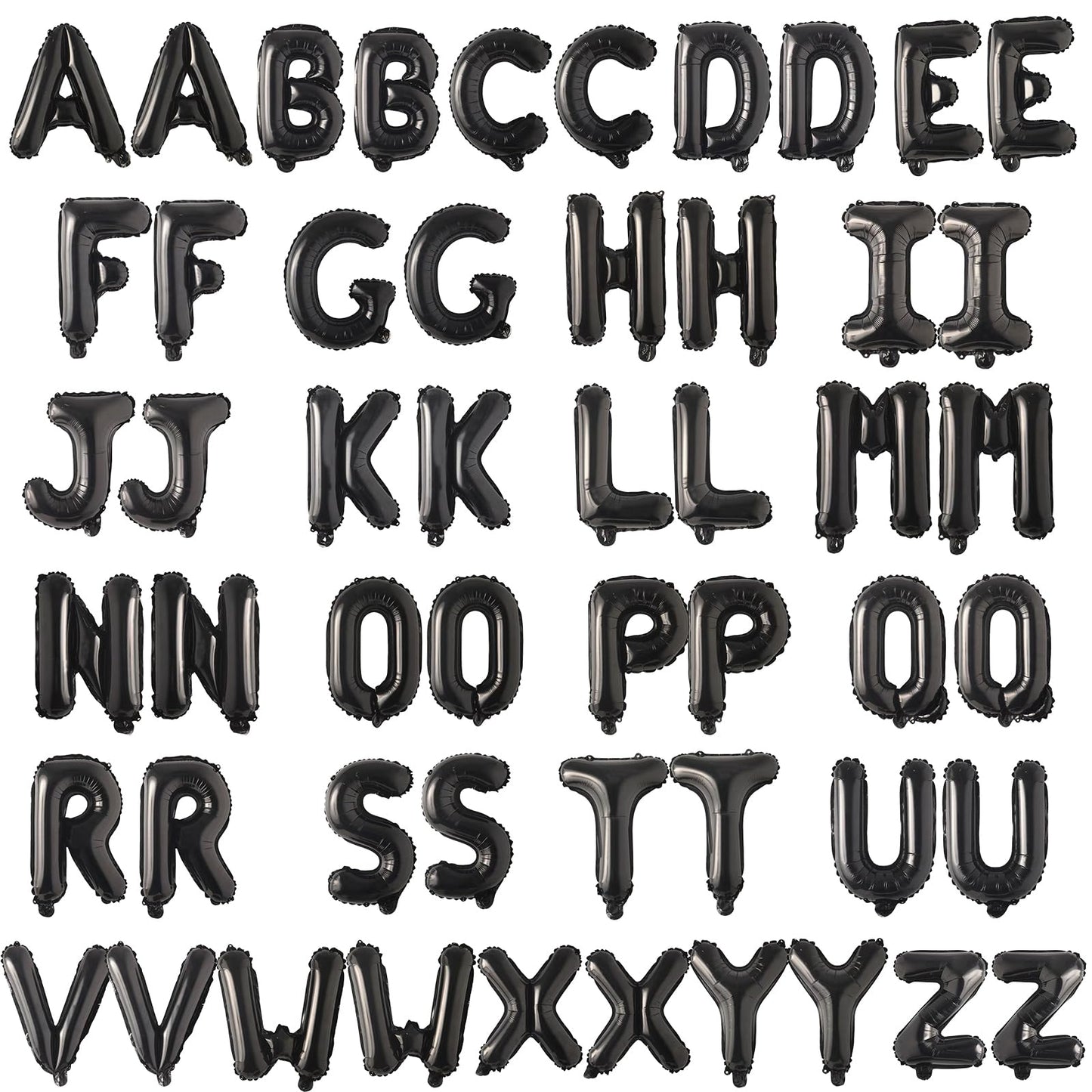 52 Pcs 2 Sets of 16 Inch “A-Z” Letter Balloons Set - Complete Alphabet Mylar Foil Balloons (Each Letter Includes 2 Balloons) for Birthday
