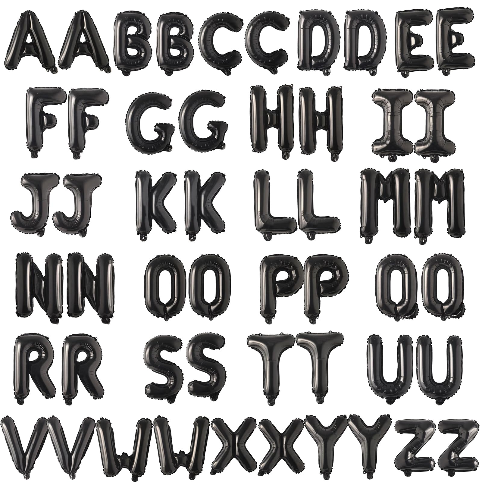 52 Pcs 2 Sets of 16 Inch “A-Z” Letter Balloons Set - Complete Alphabet Mylar Foil Balloons (Each Letter Includes 2 Balloons) for Birthday