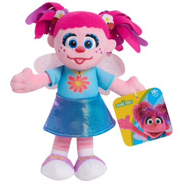 Sesame Street Friends 8-inch Abby Cadabby Sustainable Plush Stuffed Toy, Kids Toys for Ages 18 Month by Just Play