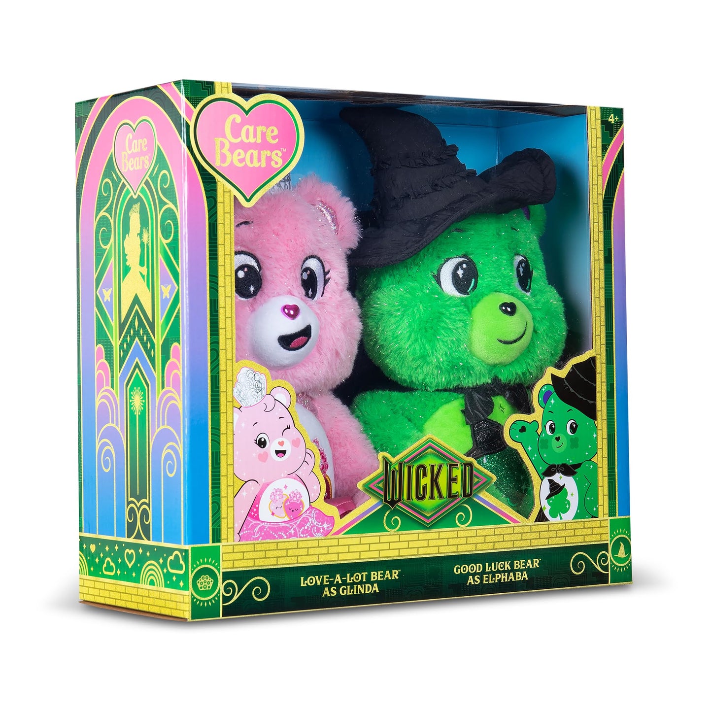 Care Bears - Care Bears x Wicked 2-Pack - Love-a-Lot Bear as Glinda & Good Luck Bear as Elphaba