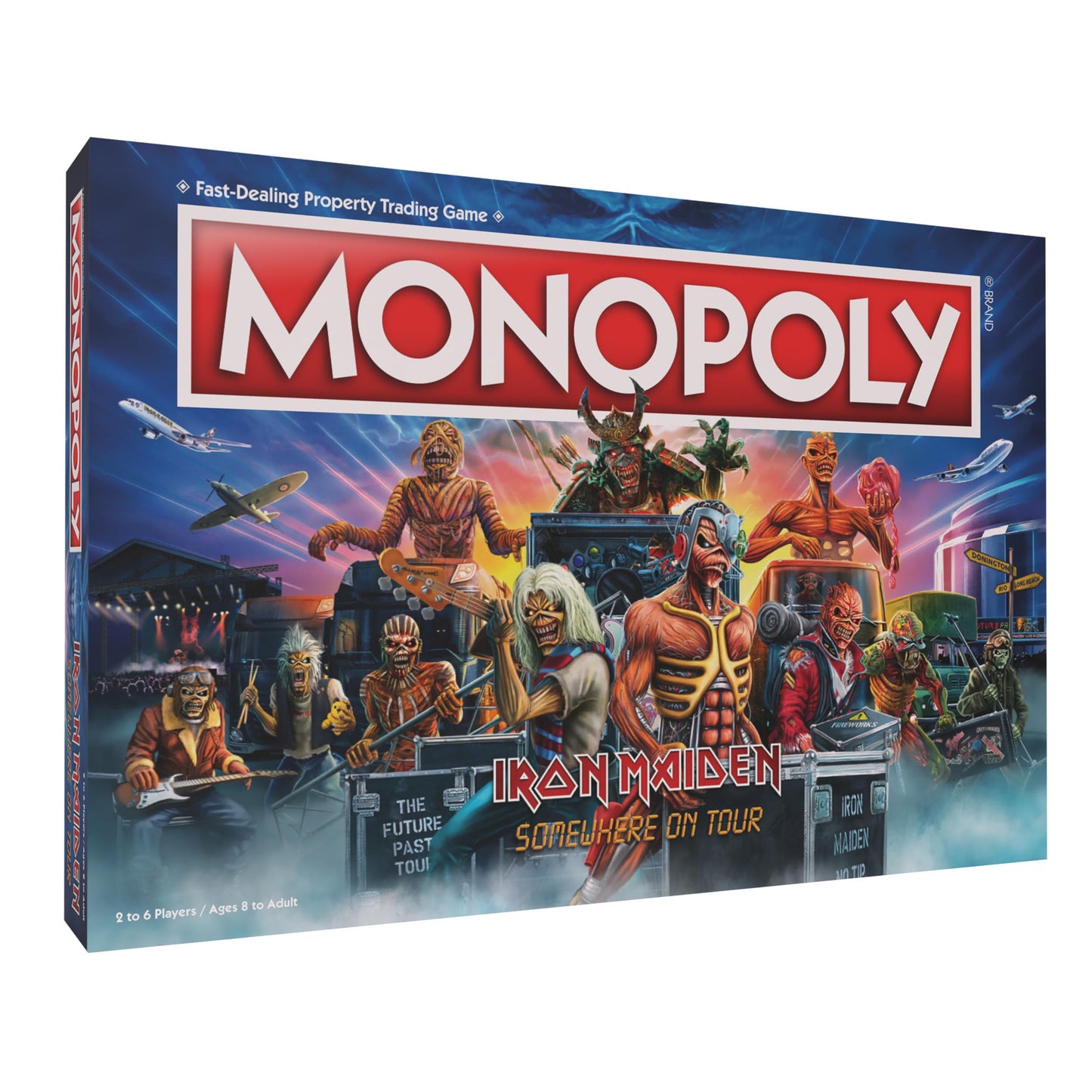 Monopoly Iron Maiden | Play as Bruce’s Lantern, Guitar Amp Stack, Nicko’s Drum Kit, and More | Officially Licensed Collectible Game Honoring British