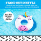 BigMouth Inc. Happy Unicorn Pool Float, Large 4' Wide Inflatable Floatie Tube, Blow Up Swim Ring, Fun Outdoor Summer Pool Party Water Toy