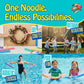 Oodles of Noodles Foam Pool Swim Noodles 2 Pack, 55" x 3.5" Lime Green, Hollow Core Swimming Foam Tube for Pool Floats, Buoyant for Beach, Water Play