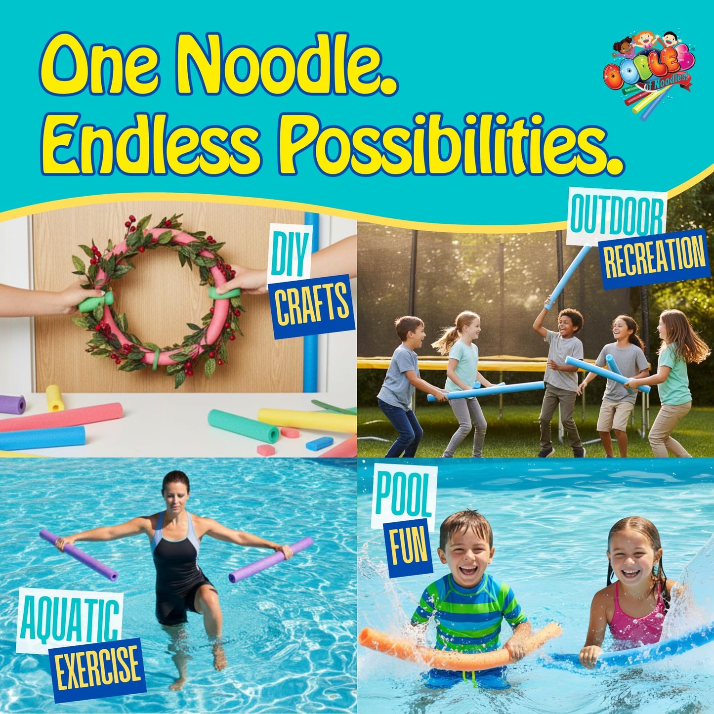 Oodles of Noodles Pool Noodles Jumbo Large Pool Noodles for Adults, 6 Pack