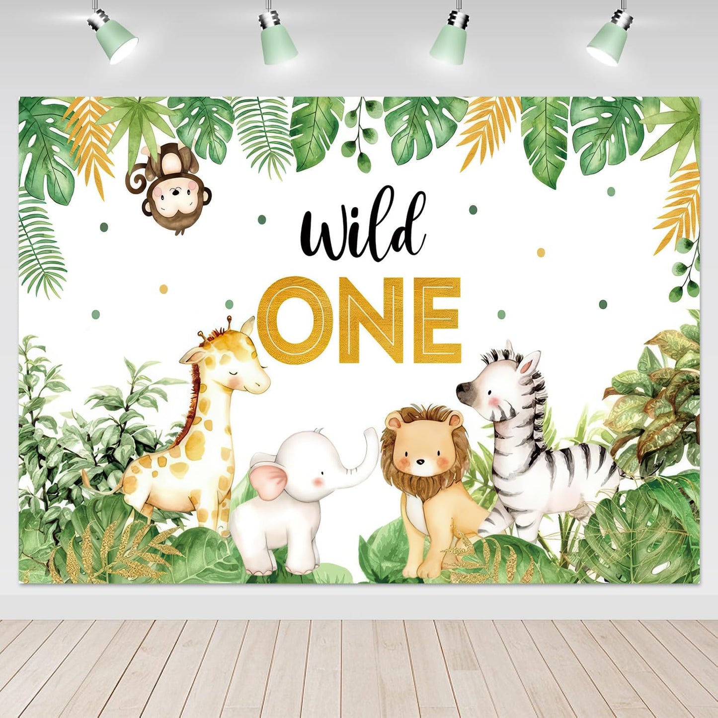 Wild One Birthday Decorations,Jungle Safari Animal Theme First Birthday Decorations Baby Shower Party Supplies for Boy Girl Photo Banner, Balloon Box