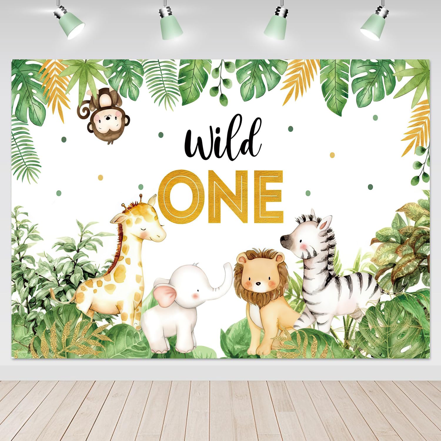 Wild One Birthday Decorations,Jungle Safari Animal Theme First Birthday Decorations Baby Shower Party Supplies for Boy Girl Photo Banner, Balloon Box