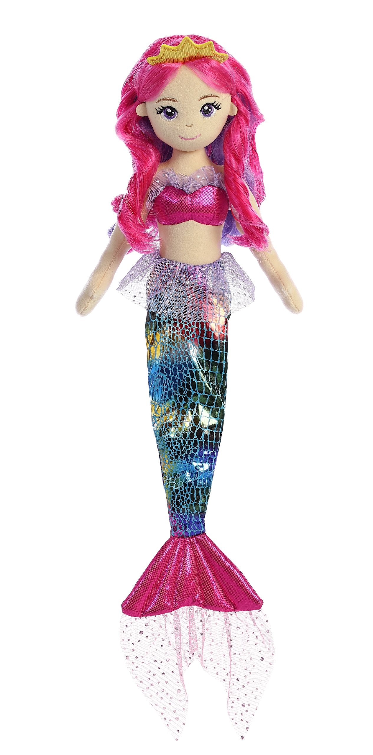 Aurora® Enchanting Sea Sparkles™ Rainbow Fuchsia™ Stuffed Doll - Imaginative Play with Magical Companions - Perfect for Kid's Birthdays