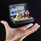Console Heroes Super Street Fighter II Collectible Diorama - Mini Ryu & Ken Figures with Dock Stage Scene - Retro SEGA Genesis Cartridge Display &