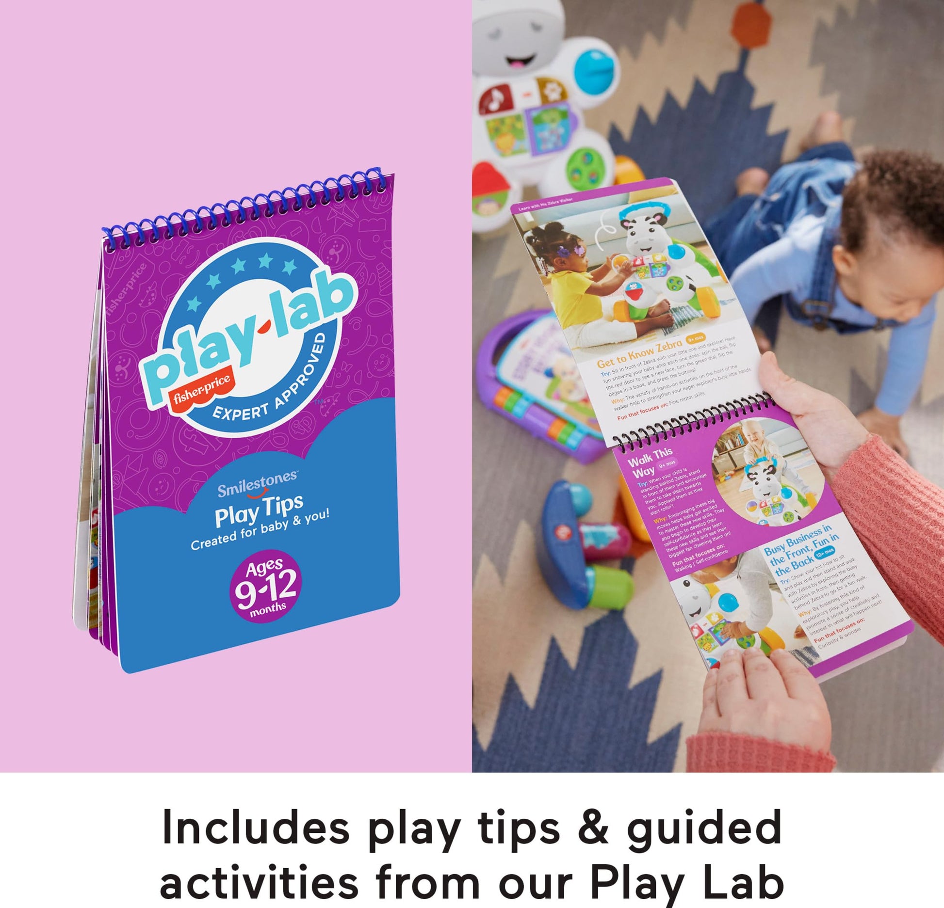 Fisher-Price Baby & Toddler Play Kit Let’s Walk & Talk Gift Set, Developmental Toys & Activity Guide for Infants Ages 9+ Months