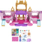 Mattel Disney Princess Toys, Carriage to Castle Transforming Playset with Aurora Small Doll, 4 Figures, Furniture & Accessories