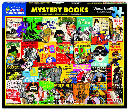 White Mountain 1000 Piece Jigsaw Puzzle Vintage Classics, Mystery Books
