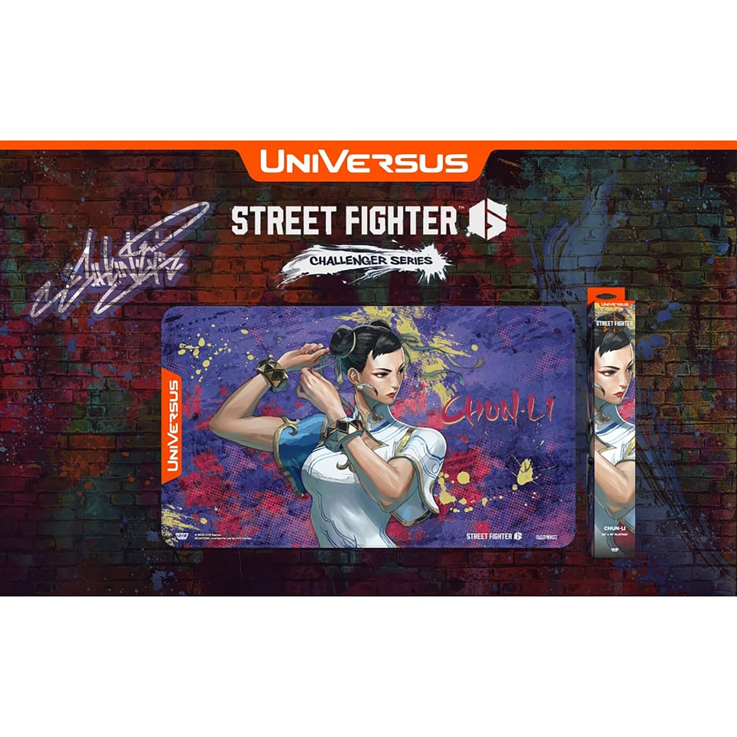 UniVersus: Street Fighter 6: Challenger Series Playmat - Chun-Li - 24 x 14 Neoprene Mat, Collectible Tabletop Card Game Accessory, UVS Games, Licensed