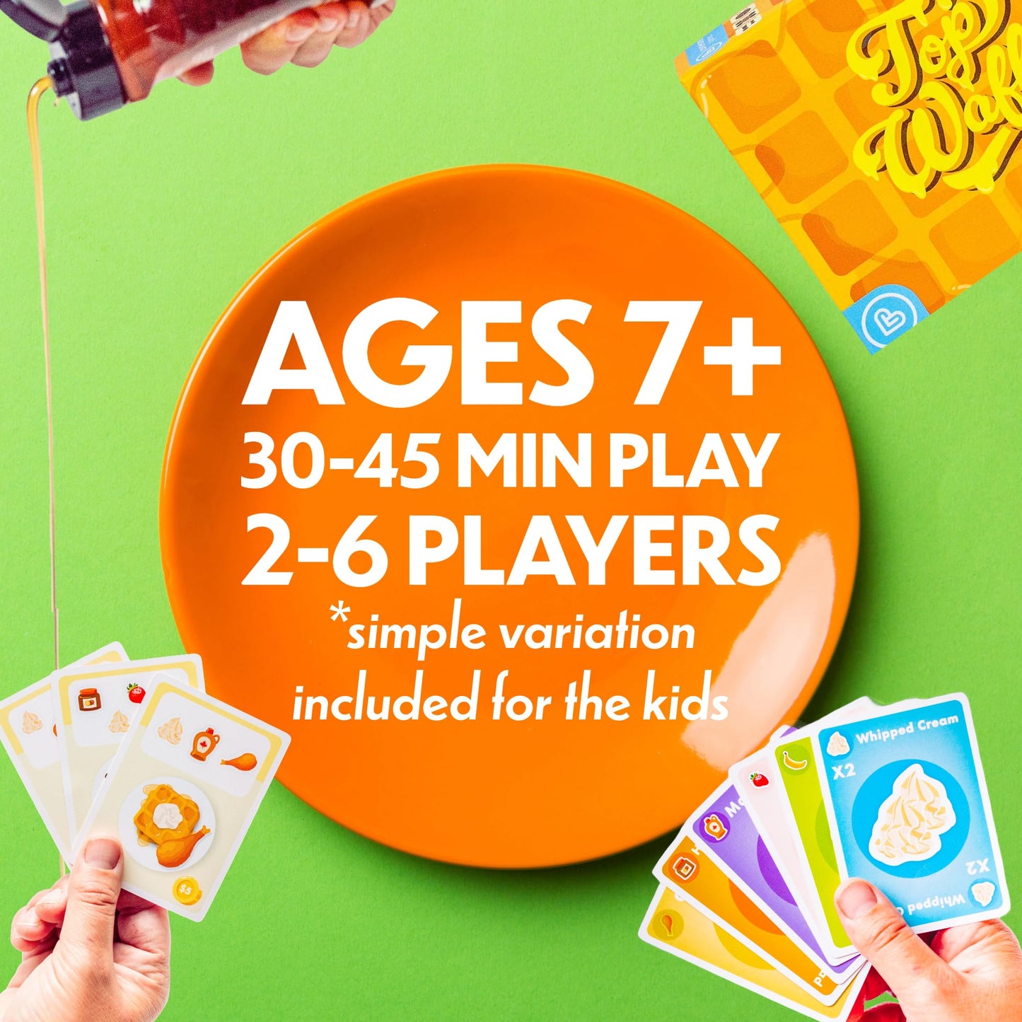 Lovemore Games Top Waffle Card Game - Beautifully Delicious Game for Kids, Teens, Adults, and Family Game Night - Great Gift for Ages 7+, 2-6 Players