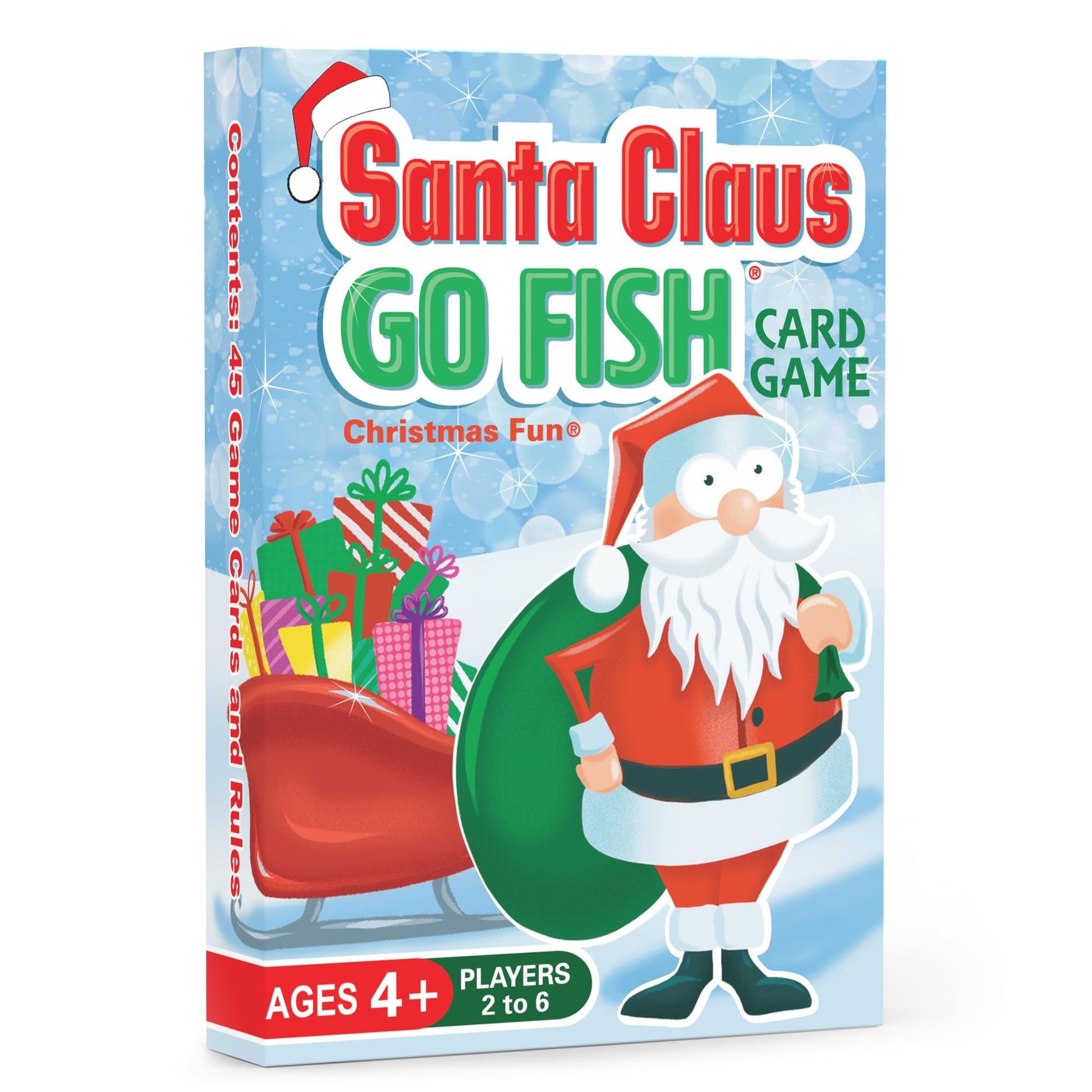 Santa Claus Go Fish - A Family Christmas Game for Kids Ages 4 & Up | Go Fish, Old Maid, and Slap Jack in One Deck (Holiday Stocking Stuffers, Gift